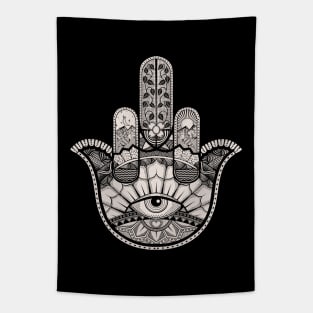 Middle Finger Ornate Hamsa Hand Tapestry