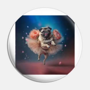 Dancing Ballerina Pug Dog in TuTu Pin