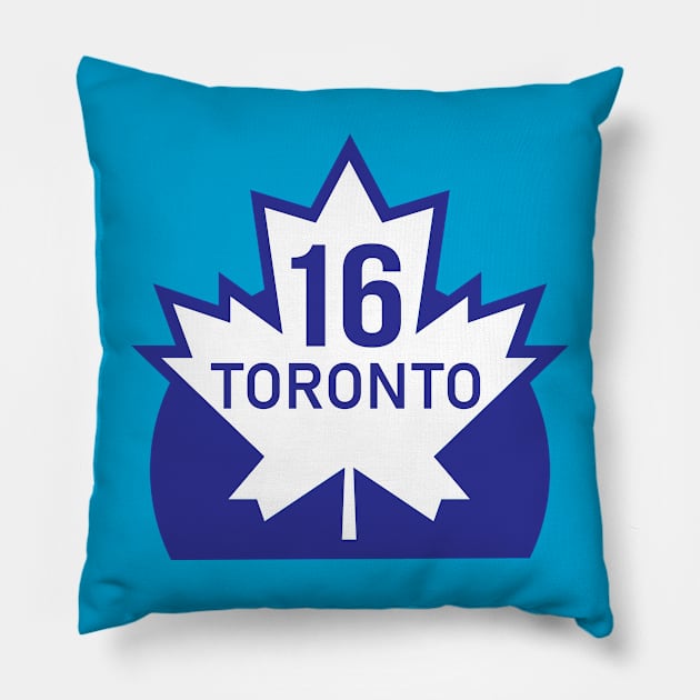 Toronto Hockey #16 Pillow by Arizona Rising