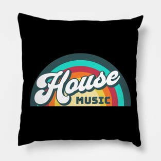 HOUSE MUSIC  - Vintage Rainbow Pillow