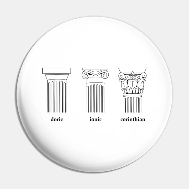 Greek Columns Minimalist Design with Names Pin by maddsmary