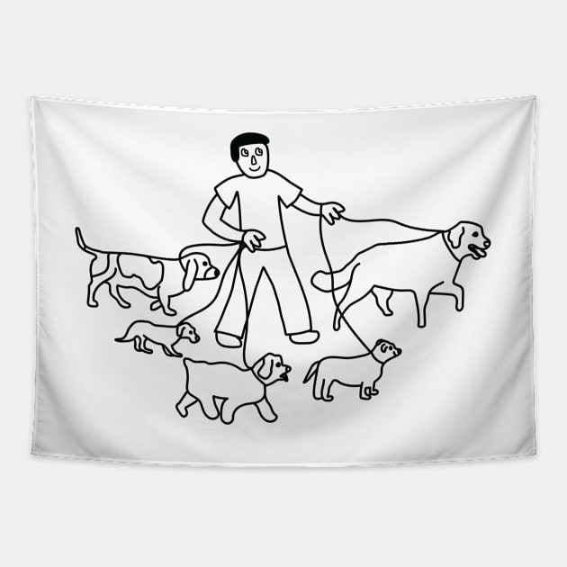 Dog Walker Tapestry by natees33