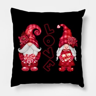 Couple Red Gnome Love Valentine's Day Pillow