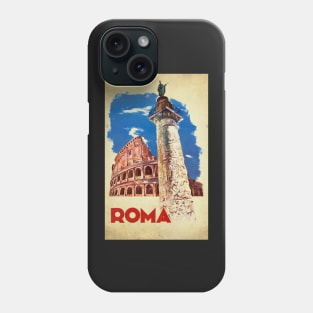 Retro poster - travel - vintage - Roma - Italy Phone Case