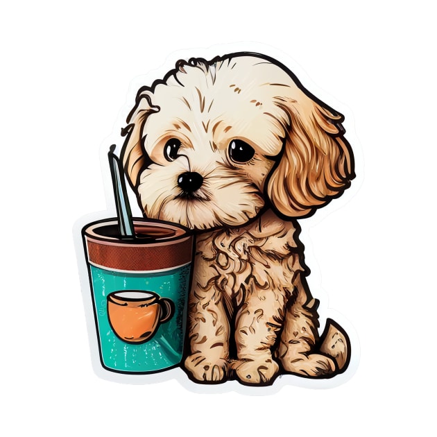 cute coffee dog by MK3