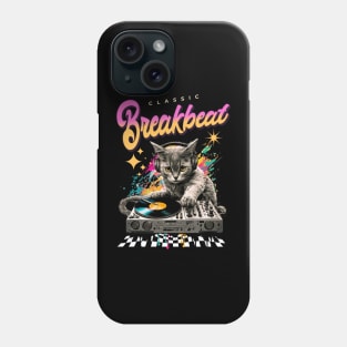 BREAKBEAT  - Cat Dj checker floor Phone Case