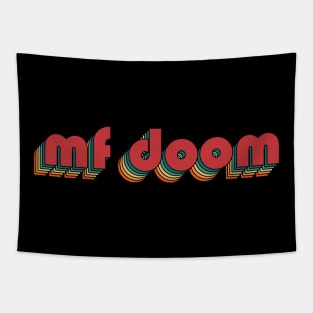 MF Doom - Retro Rainbow Typography Style 70s Tapestry