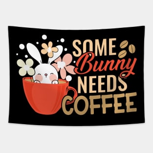 Some bunny needs coffee Tapestry