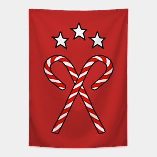 Christmas Graphic Stars and Candy Canes Tapestry