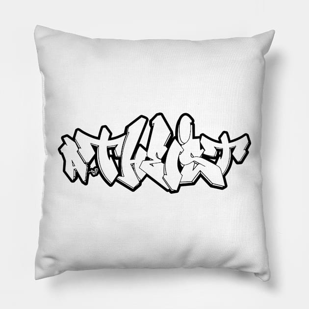 ATHEIST GRAFFITI by Tai's Tees Pillow by TaizTeez