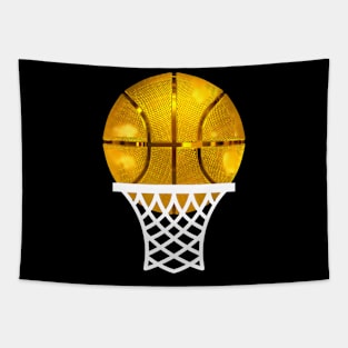 Gold Basketball Trophy MVP Award Cool Basketball Player Tapestry