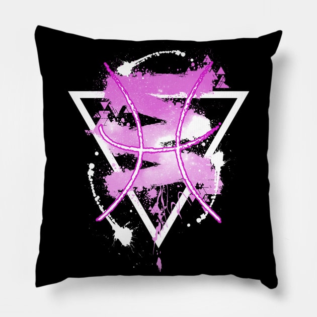 Pisces - Pink Sky Pillow by Scailaret