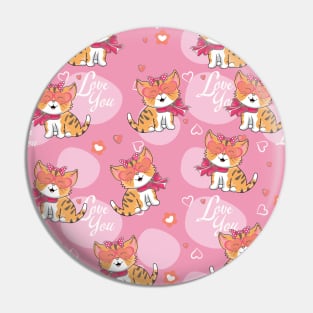 Cute Cat Love You Pin