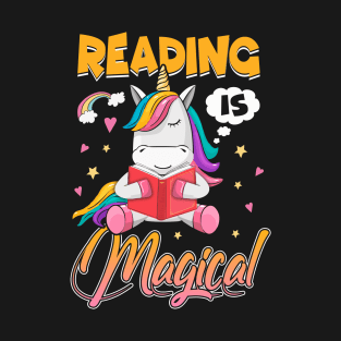 Reading Magical Funny Book Lovers Unicorn Bookworm Readers T-Shirt