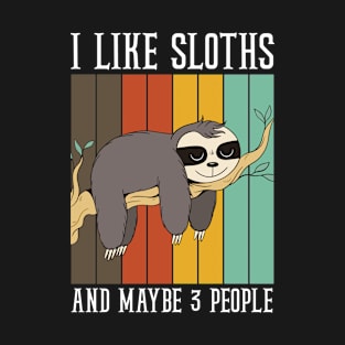 I Like Sloths And Maybe 3 People T-Shirt
