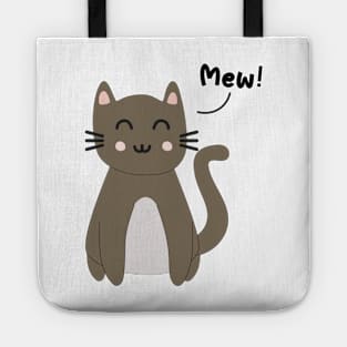 Sweet Happy Cub Brown Kitten saying Mew Tote