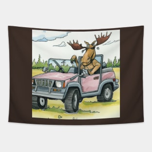 Off-Road Moose Tapestry