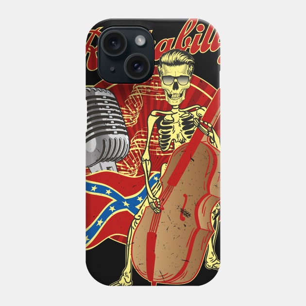 Rockabilly Bass Skeleton Phone Case by RockabillyM