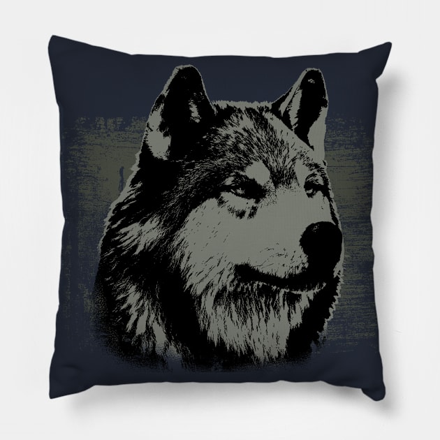 Grey wolf. Perfect present for mom mother dad father friend him or her Pillow by SerenityByAlex