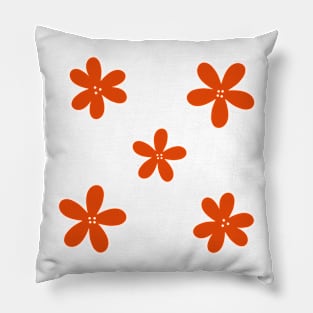 Abstract Flowers - Tomato Red Pillow