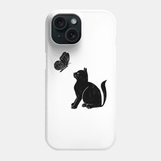 Cat and Butterfly Phone Case