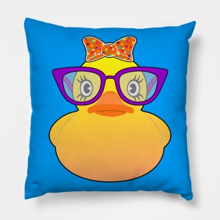 Cool Rubber duck with glasses Pillow