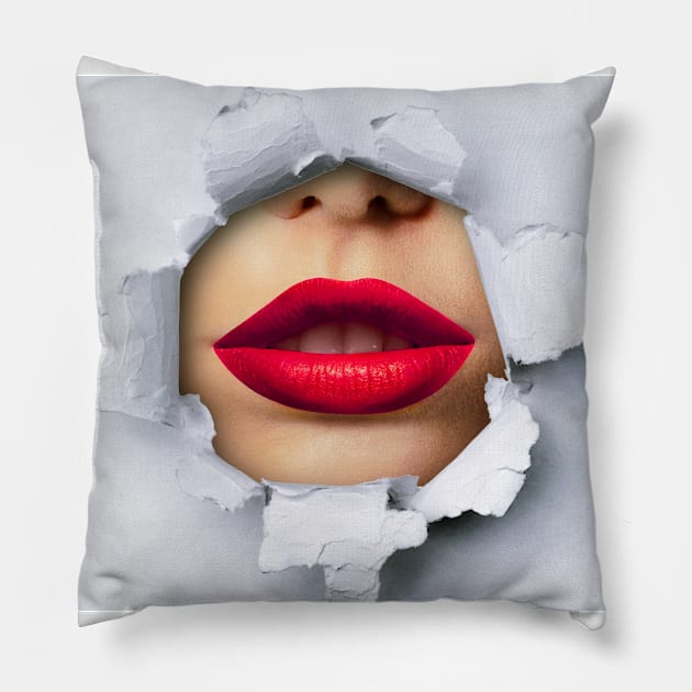 Beautiful Red Lips Pillow by Family shirts