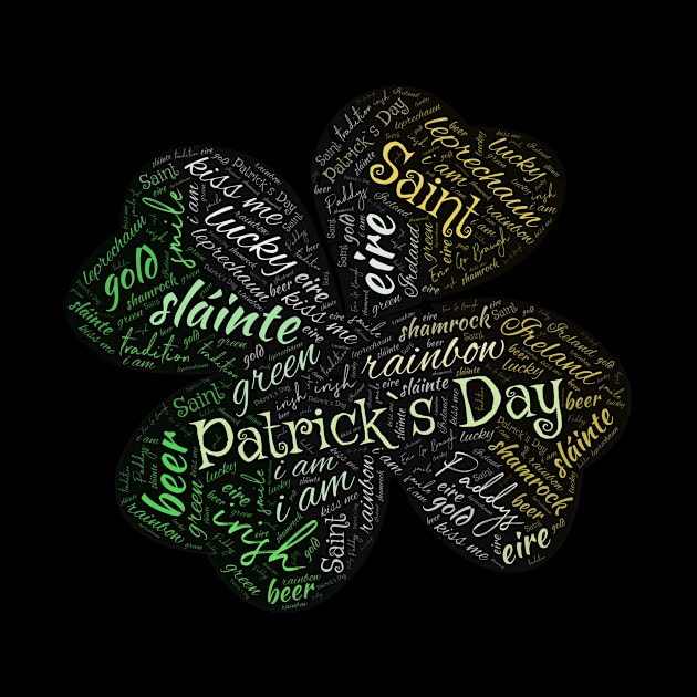 St. Patricks Day Word Art shamrock irish flag color by Matee