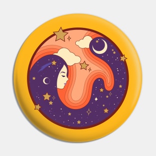 1970s cosmic girl Pin