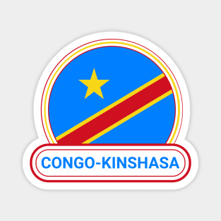 Congo-Kinshasa Democratic Republic of the Congo Country Badge - Democratic Republic of the Congo Flag Magnet