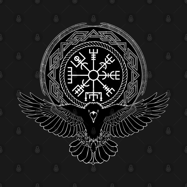 Viking Raven, Vegvisir and Celtic Knotwork by NicGrayTees