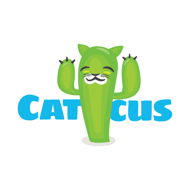 Cactus Cat Smile Fun Kid Design by Uncle Fred Design