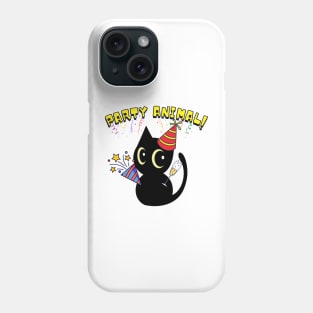 Party Animal Black Cat Phone Case