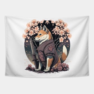 Get Ready to Stand Out with Shiba Dog Samurai Tapestry