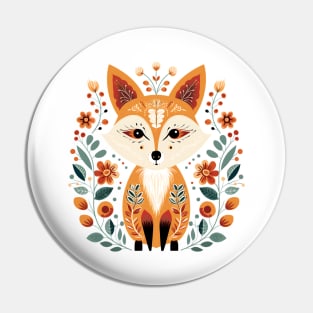 Scandinavian Folk Art Fox Pin