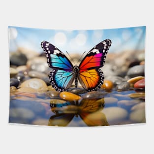 Butterfly Water Nature Serene Tranquil Tapestry