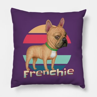 Fun cute dog Frenchie French fur baby  Bulldog mom dad gift Pillow