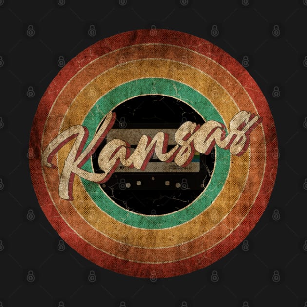 Kansas Vintage Circle Art by antongg