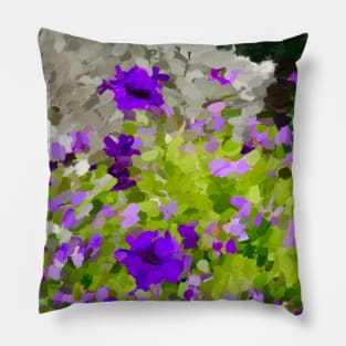 Abstract purple Petunia flower design Pillow