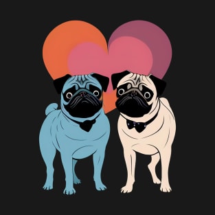 Love Pugs Valentine Dayes T-Shirt