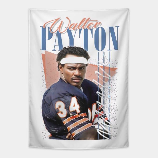 Walter Payton ----- 80s Retro Aesthetic Tapestry by DankFutura