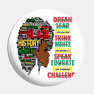 Dream Like Leaders Black History Month Women BLM Pin