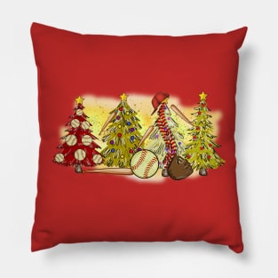 Baseball Christmas Trees Xmas Gift Pillow