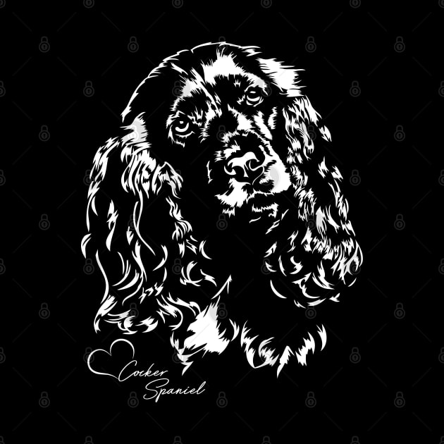 Funny Proud English Cocker Spaniel dog portrait by wilsigns