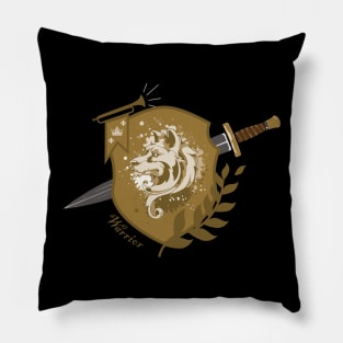 Warrior crest with sword - gold Pillow