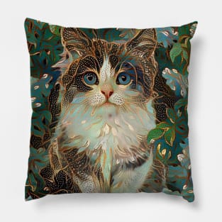 Cat In The Bushes Pillow