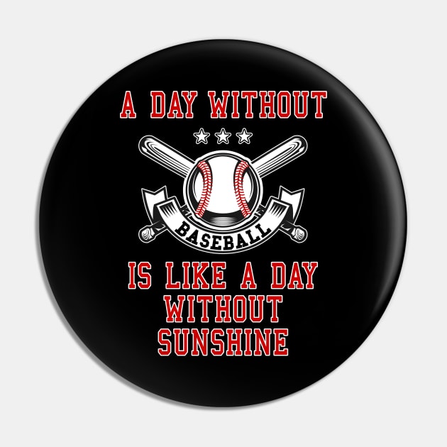 A Day Without Baseball design Pin by merchlovers