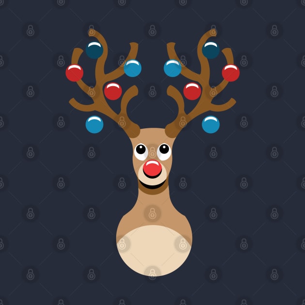 Cute Rudolph Reindeer Xmas tree by atomguy