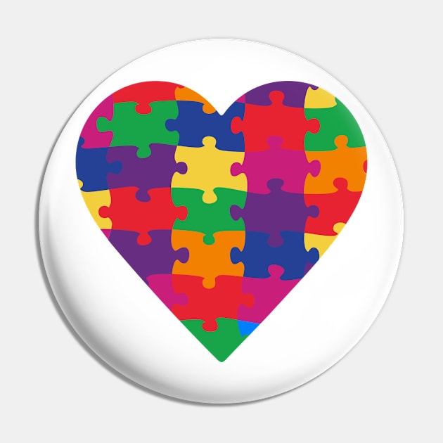 Puzzle Heart Autism Awareness Gift for Birthday, Mother's Day, Thanksgiving, Christmas Pin by skstring