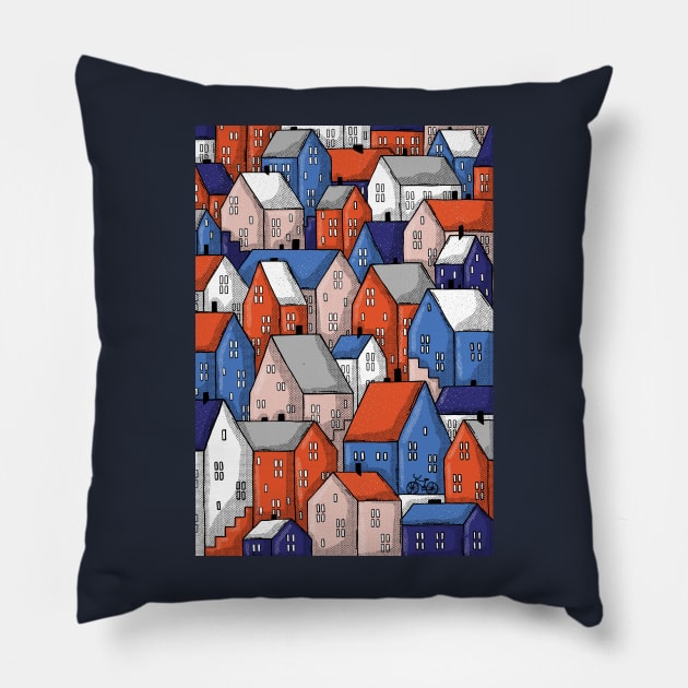 Colorful City Pillow by Tania Tania